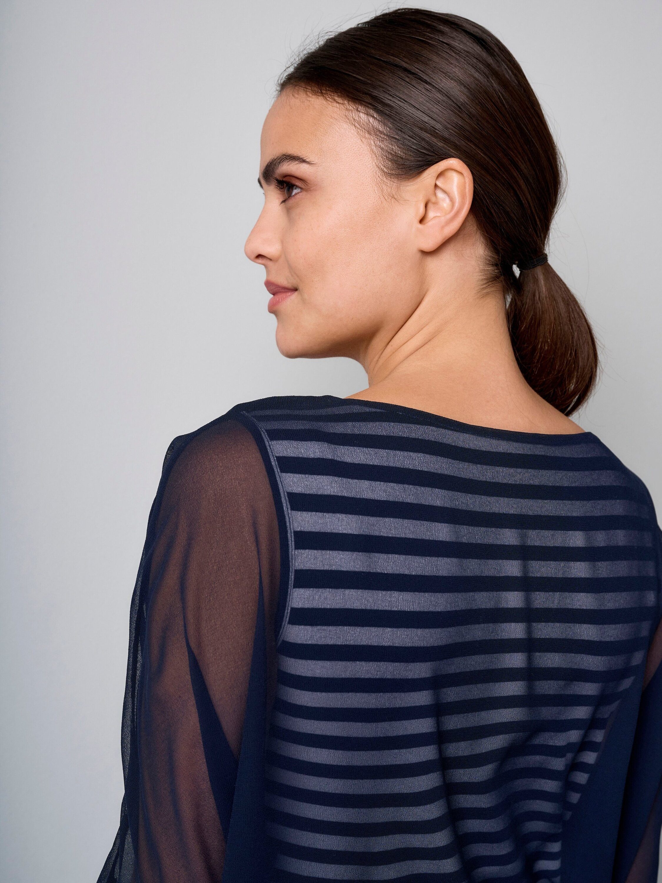 Alba Moda Kurzarmbluse Bluse in Streifendessin