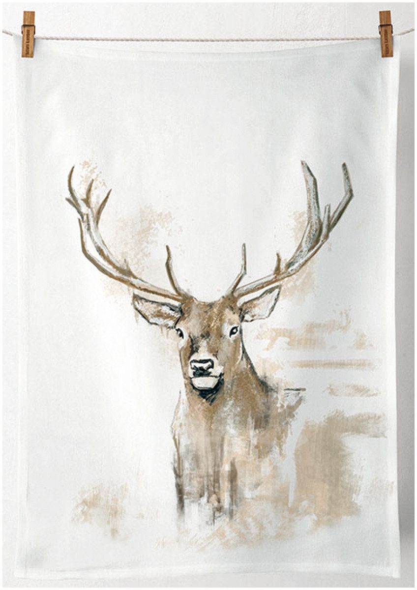 Ambiente® Geschirrtuch Antlers, (1-tlg., 1-teilig), Geschirrtücher ca.50x70 günstig online kaufen