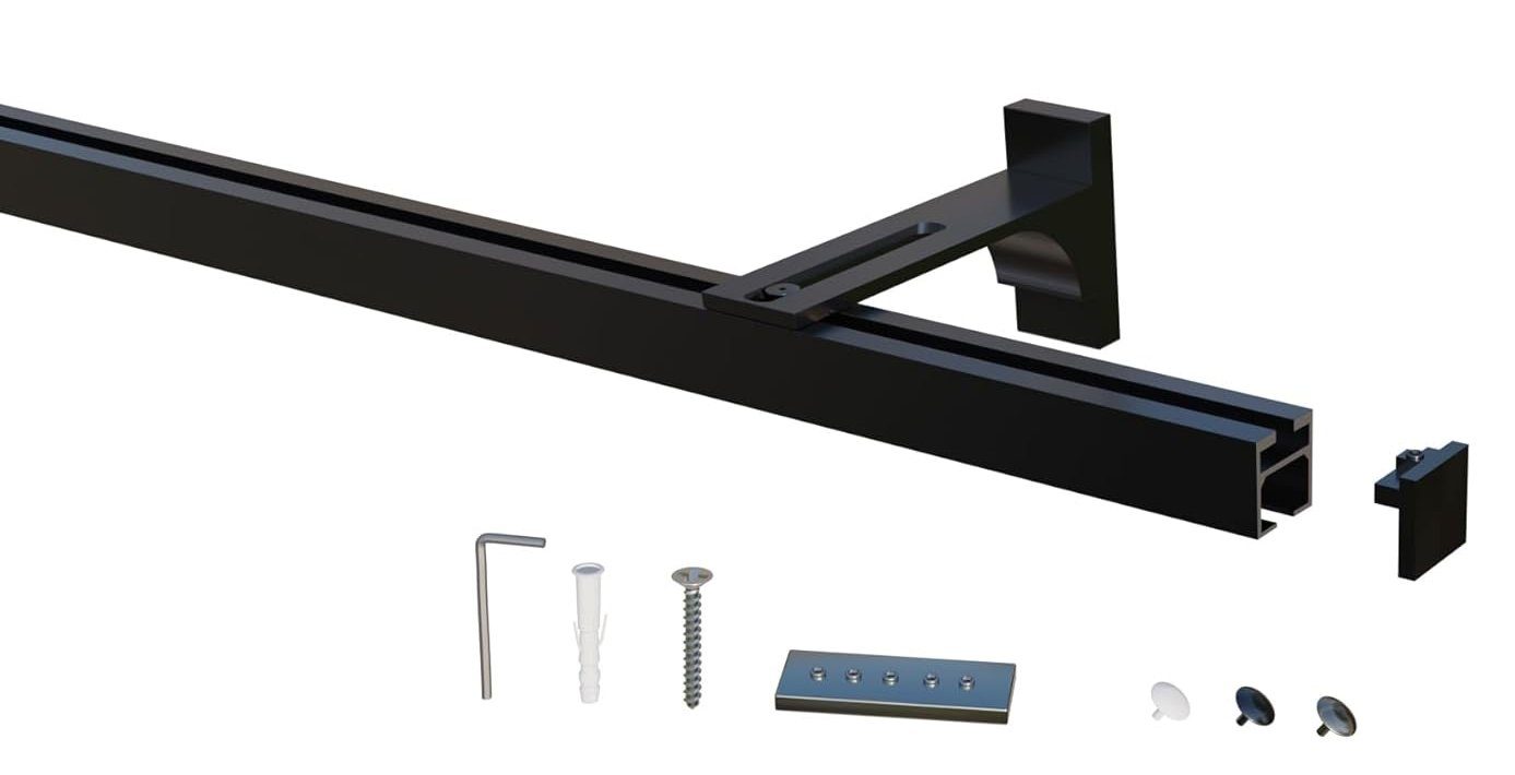 Gardineum Innenlaufschiene Eckige Innenlaufstange/ Gardinenstange 20x20mm günstig online kaufen