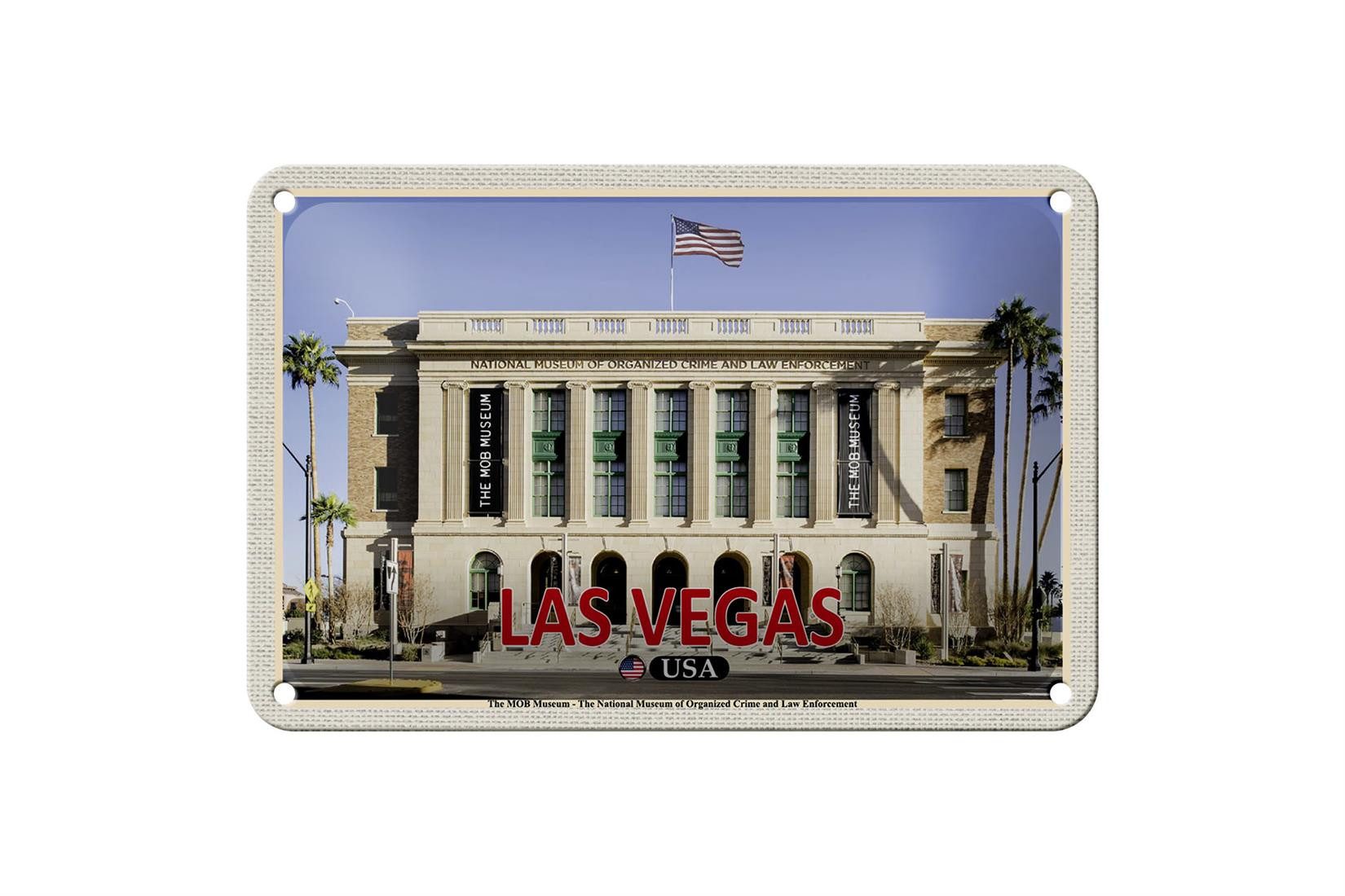 Metallschild Reise 18x12cm Las Vegas USA The MOB Museum
