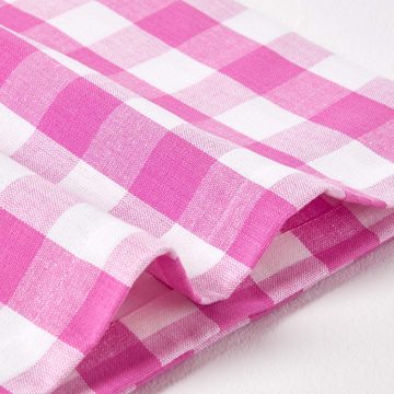 Homescapes Tischdecke Pink karierte Tischdecke aus 100% Baumwolle, 138 x 138 cm (1-tlg)