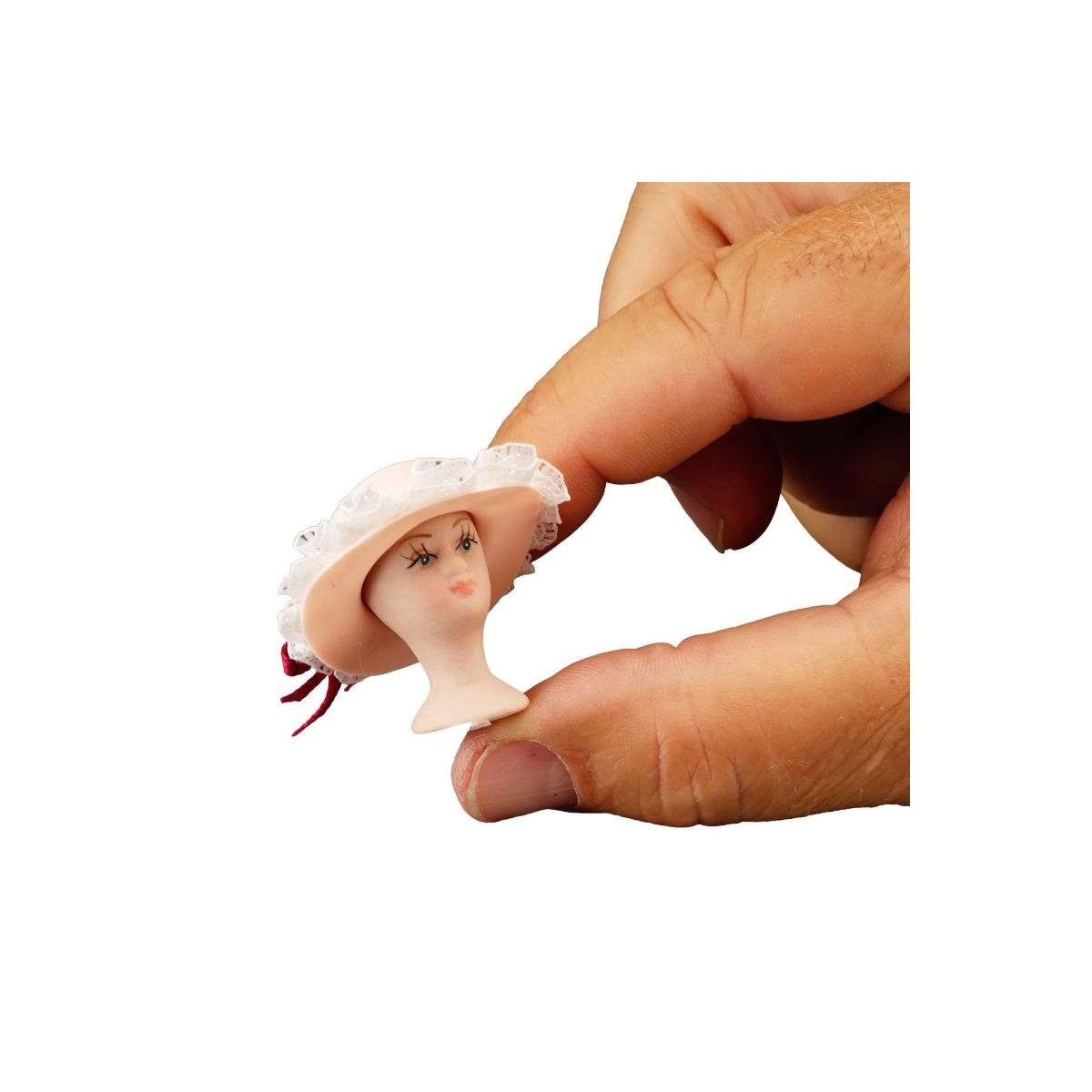 Kopf, Porzellan mit Rosa Miniatur Reutter Hut Dekofigur - 001.759/5