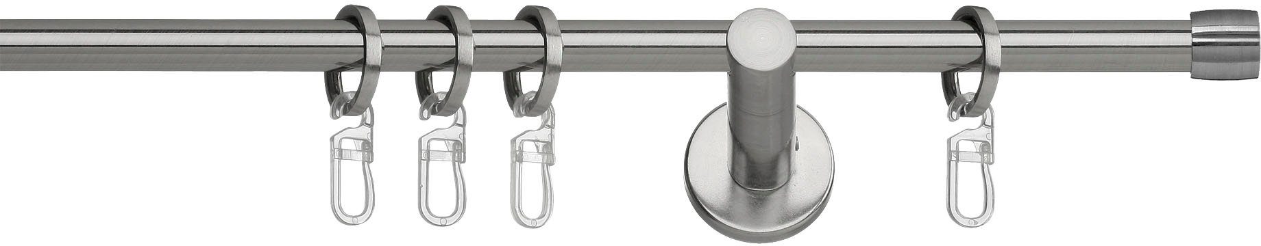 indeko Gardinenstange Linz, 1-läufig, Wunschmaßlänge, verschraubt, Komplett-Set inkl. Ringen und Montagematerial