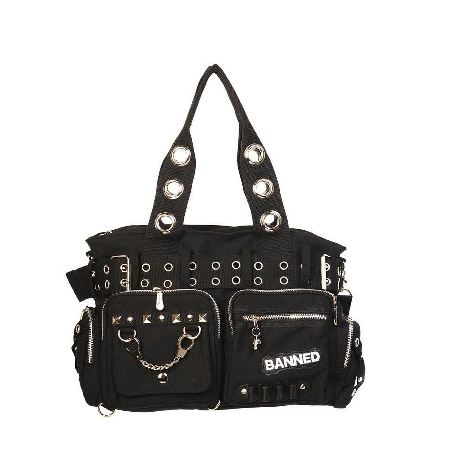 Schultertasche Sweet Revenge Schwarz Gothic Nieten