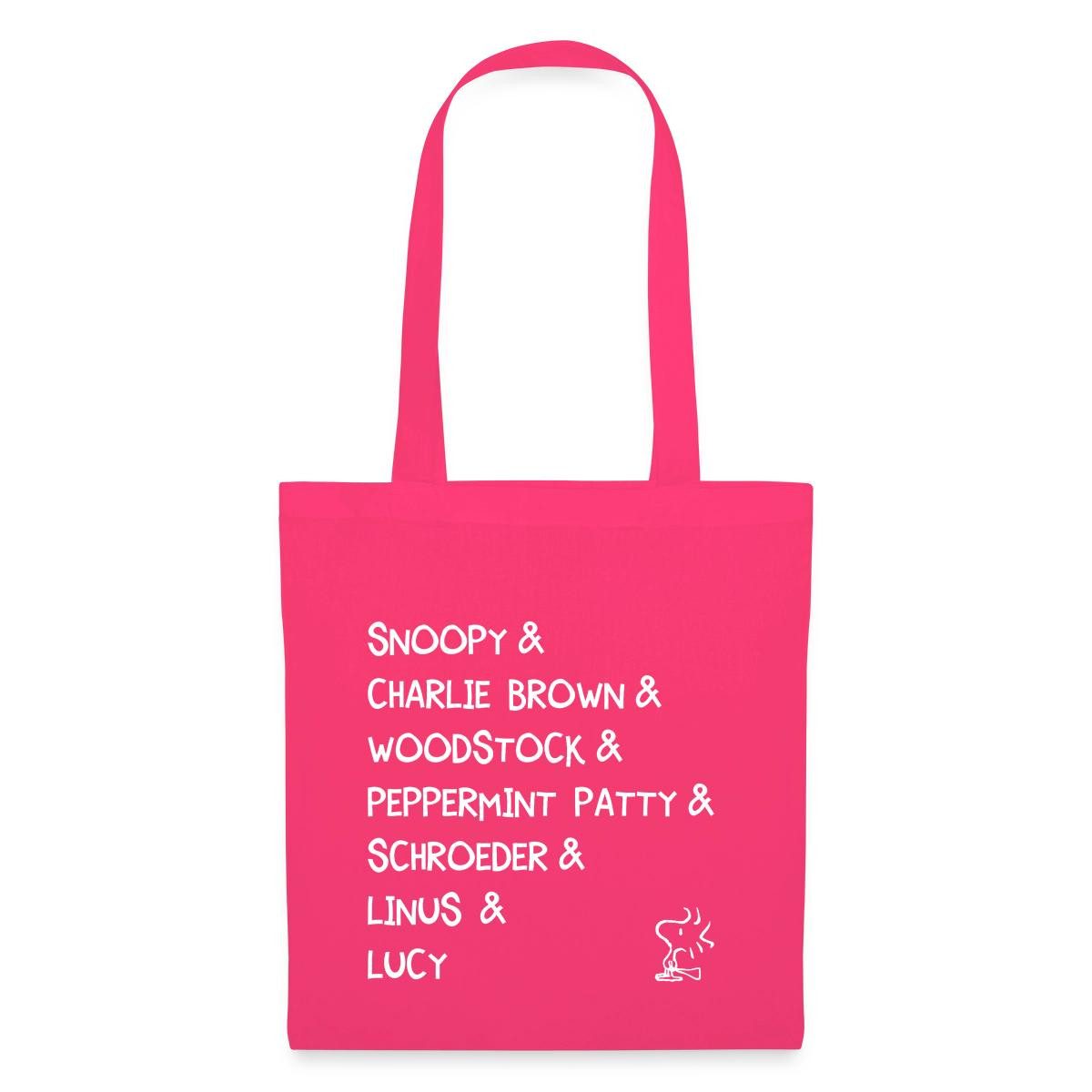 Spreadshirt Henkeltasche Peanuts Snoopy & Charlie Brown & Woodstock Charaktere Stoffbeutel (1-tlg)