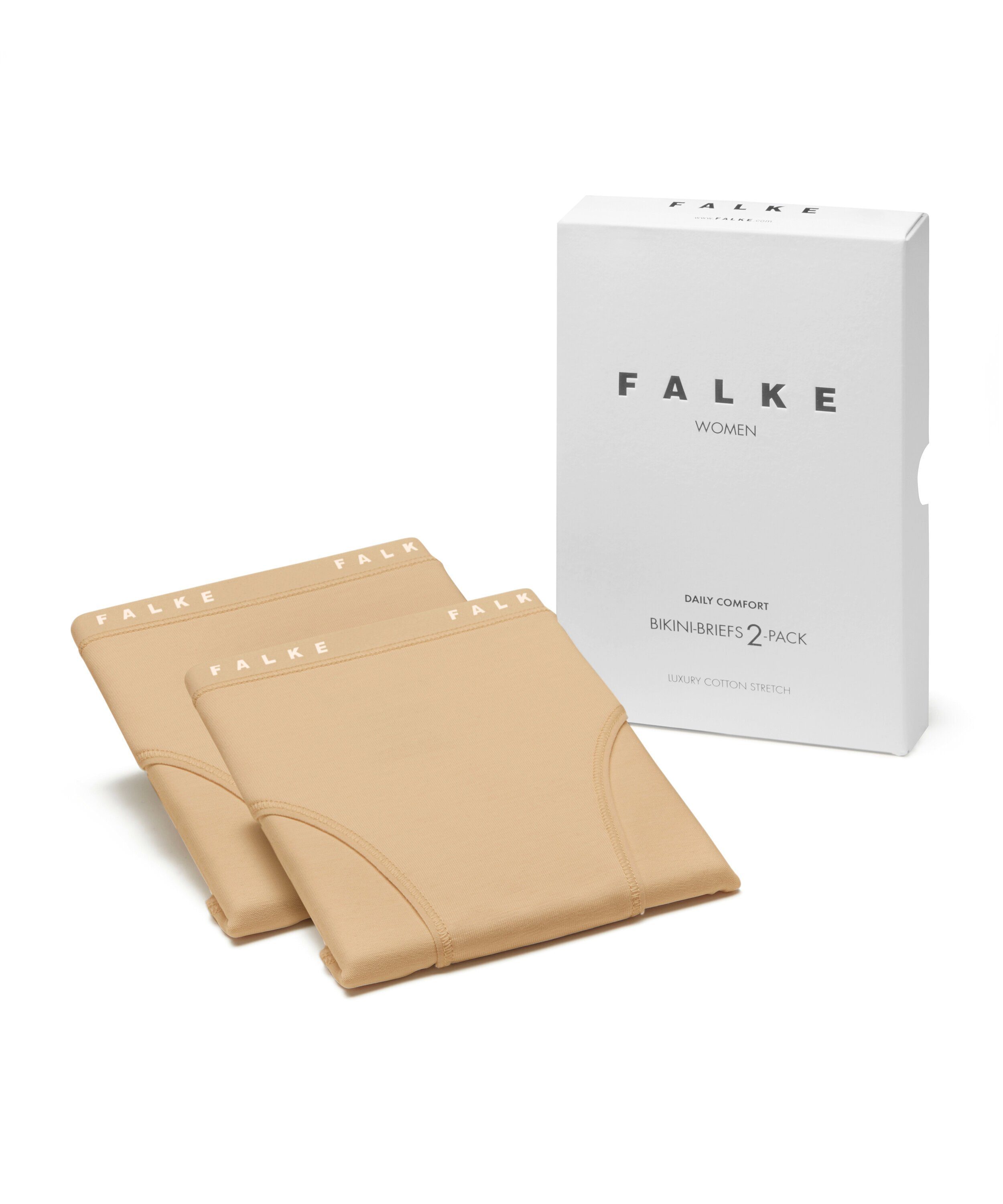 FALKE Slip 2-Pack Elasthan (4220) mit Baumwolle (2-St) camel Softe