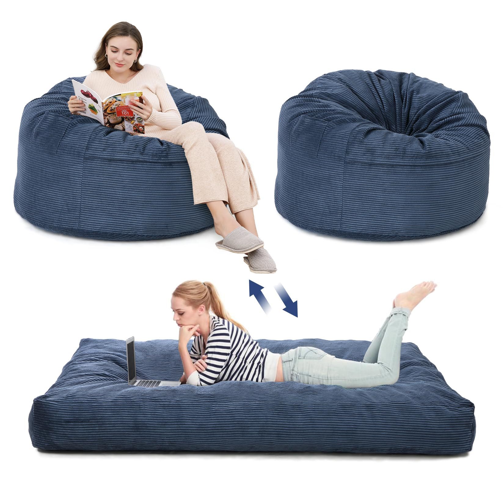 GarveeMore Sitzsack Sessel Bodensessel Beanbag aus Cord für Erwachsene & Kinder