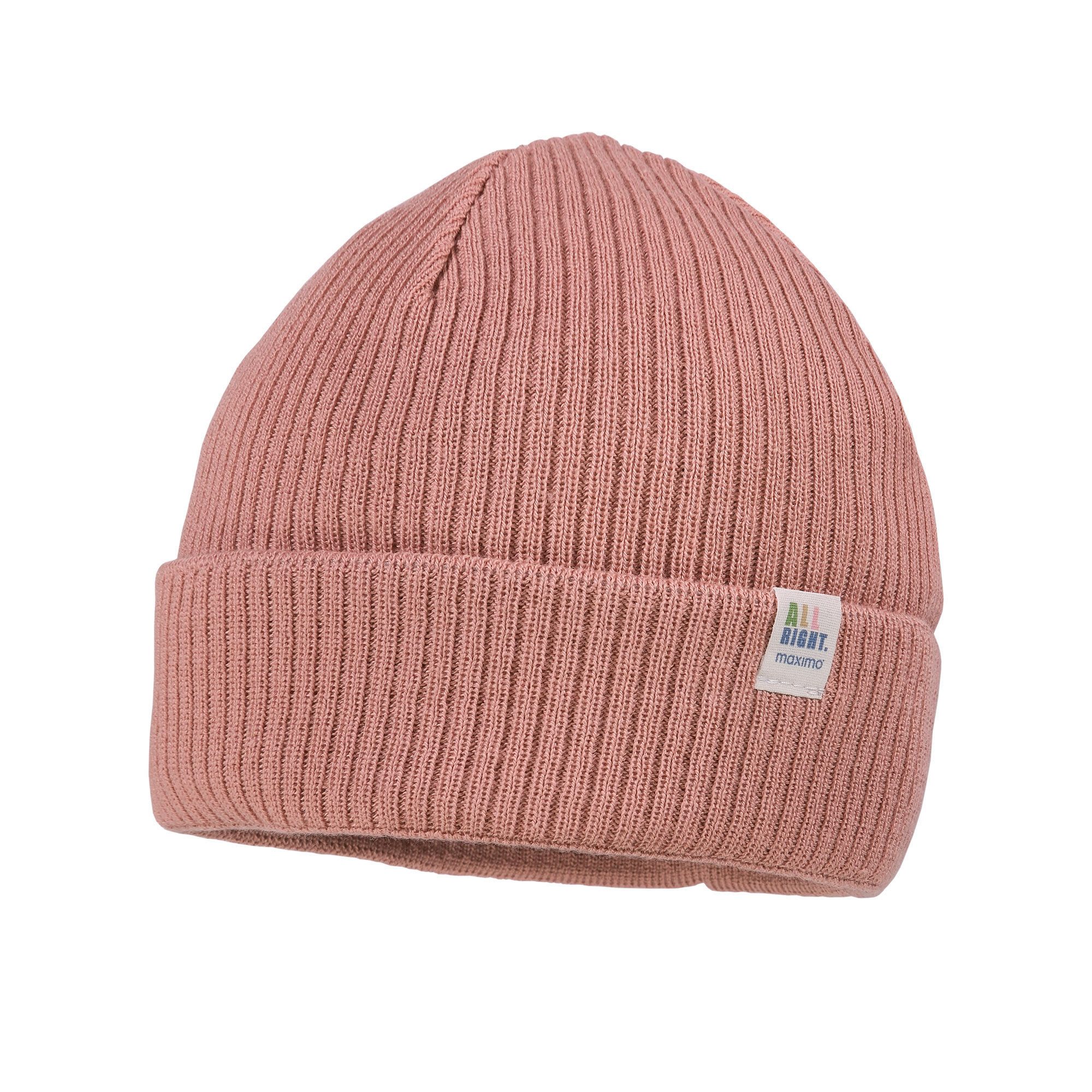 MAXIMO Strickmütze GOTS MINI-Mütze, Rippe, Umschlag (1-St)