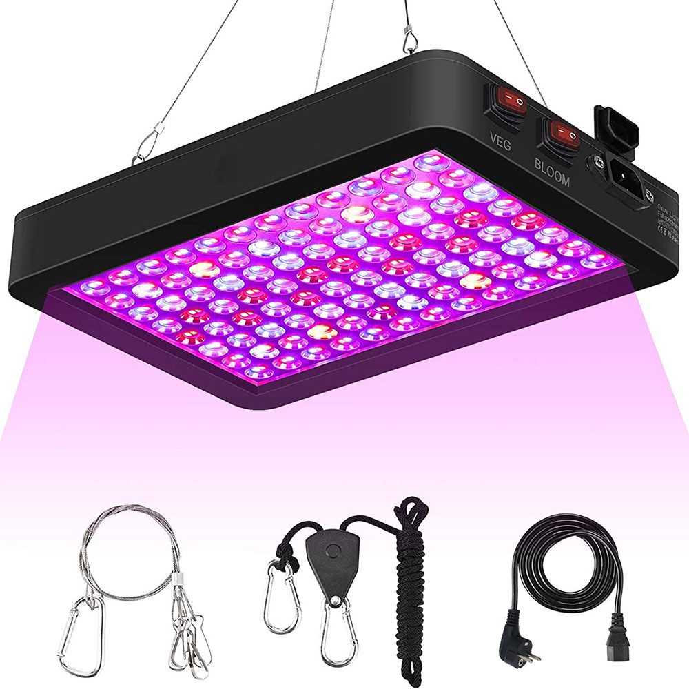 MUPOO Vollspektrum LED Wachstumslampe LED Pflanzenlampe Vollspektrum mit verstellbarer Seilaufhängungskette, LED Pflanzenlicht