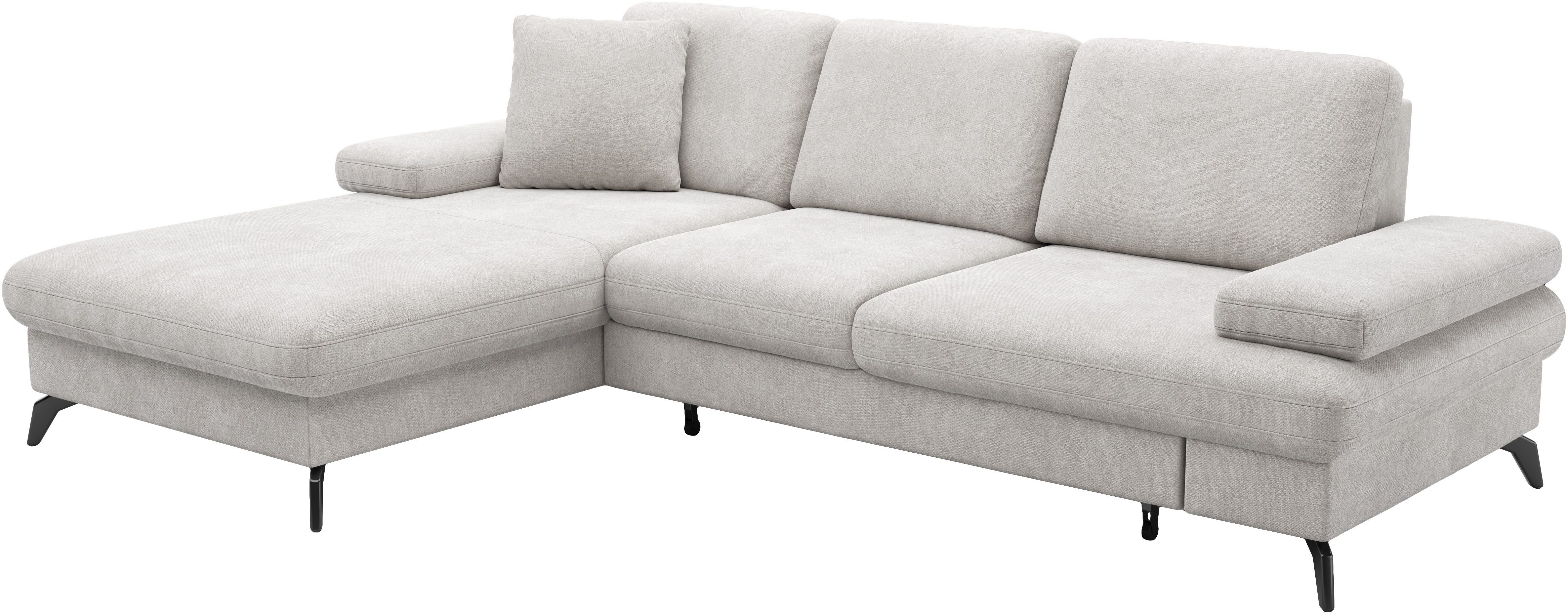 sit&more Ecksofa Morris L-Form, mit Schlaffunktion, XXL-Sitzfläche, Armteilverstellung & Zierkissen