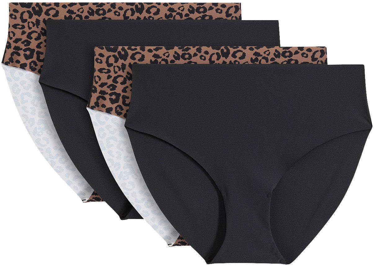 bonprix Panty (Packung, 4er) Maxislip, mit trendigem Druck, aus elastischem Material