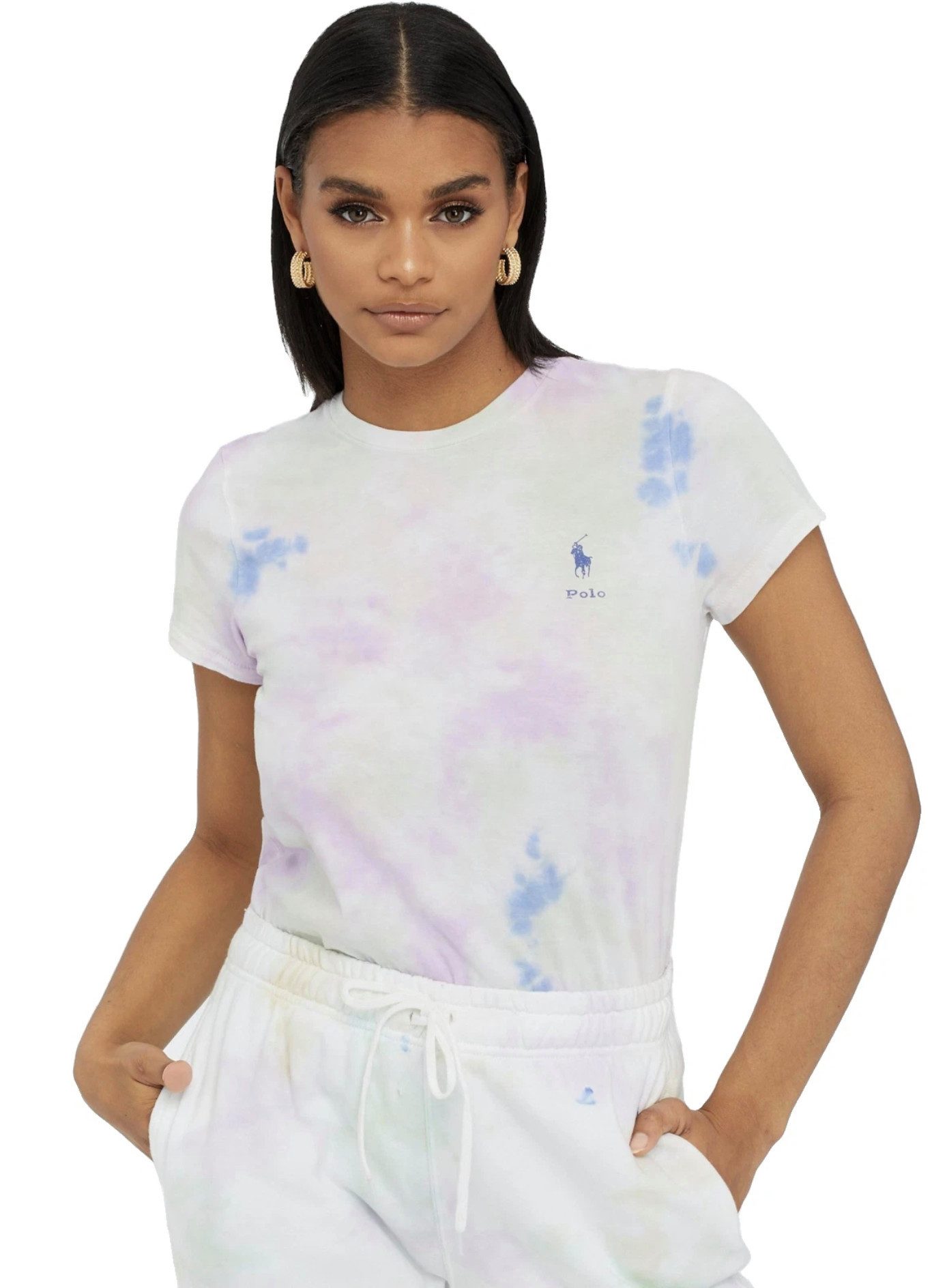Polo Ralph Lauren T-Shirt Damen Tie-Dye Iconic Batik Shirt Luxury Baumwolle Tie-Dye-/Batik-Design in weichen Pastelltönen