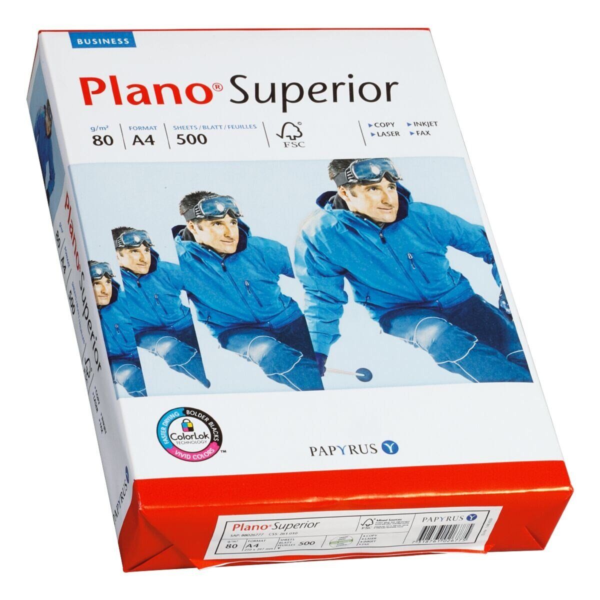 PLANO Druckerpapier Superior, Format DIN A4, 80 g/m², 165 CIE, 500 Blatt