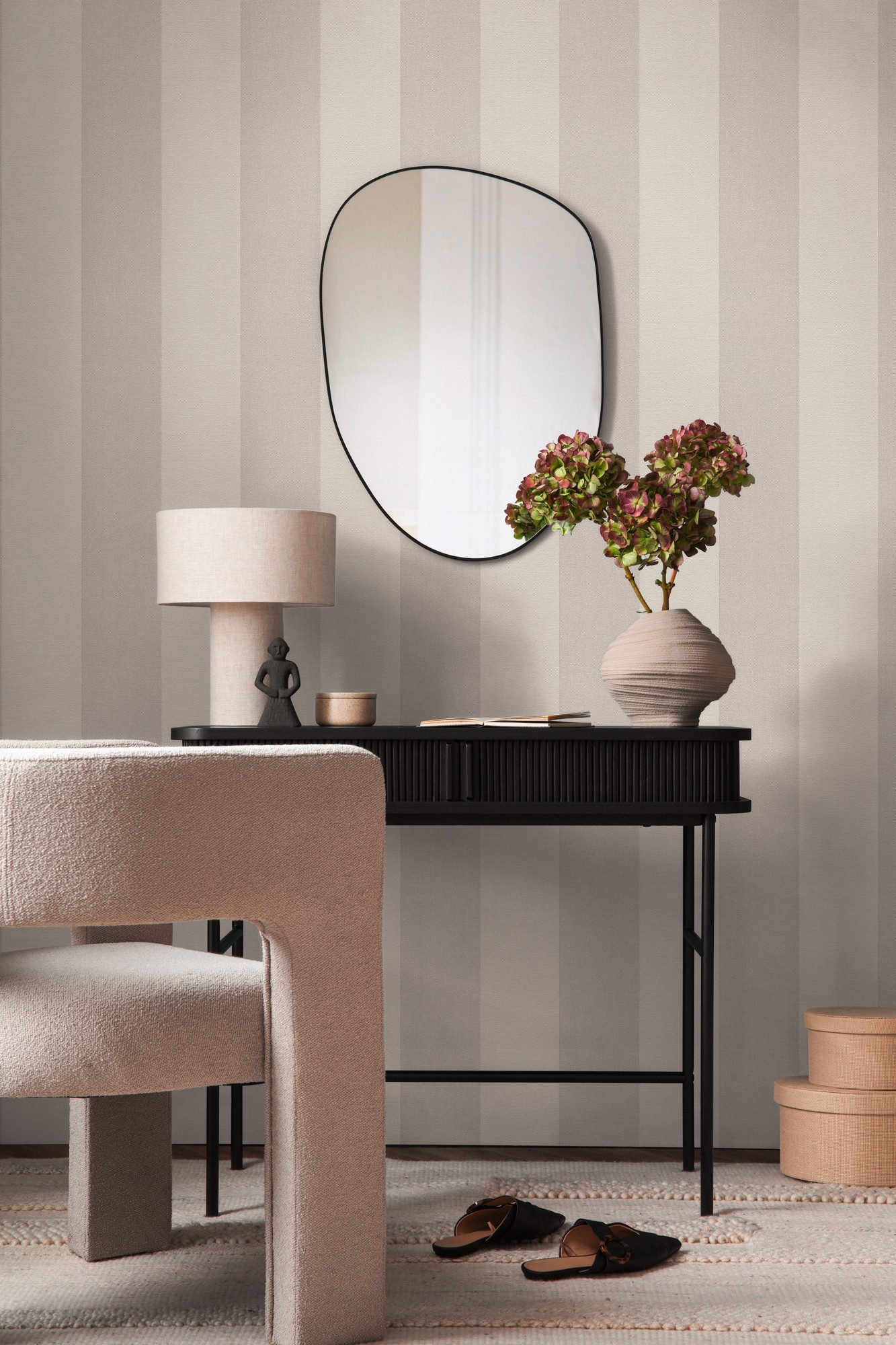 A.S. Création Vliestapete Pure Elegance Streifen Tapete Mustertapete Landhaus Landhaus, strukturiert, matt, (1 St), Vliestapete gestreift für Schlafzimmer Küche – Bild 5 von 5