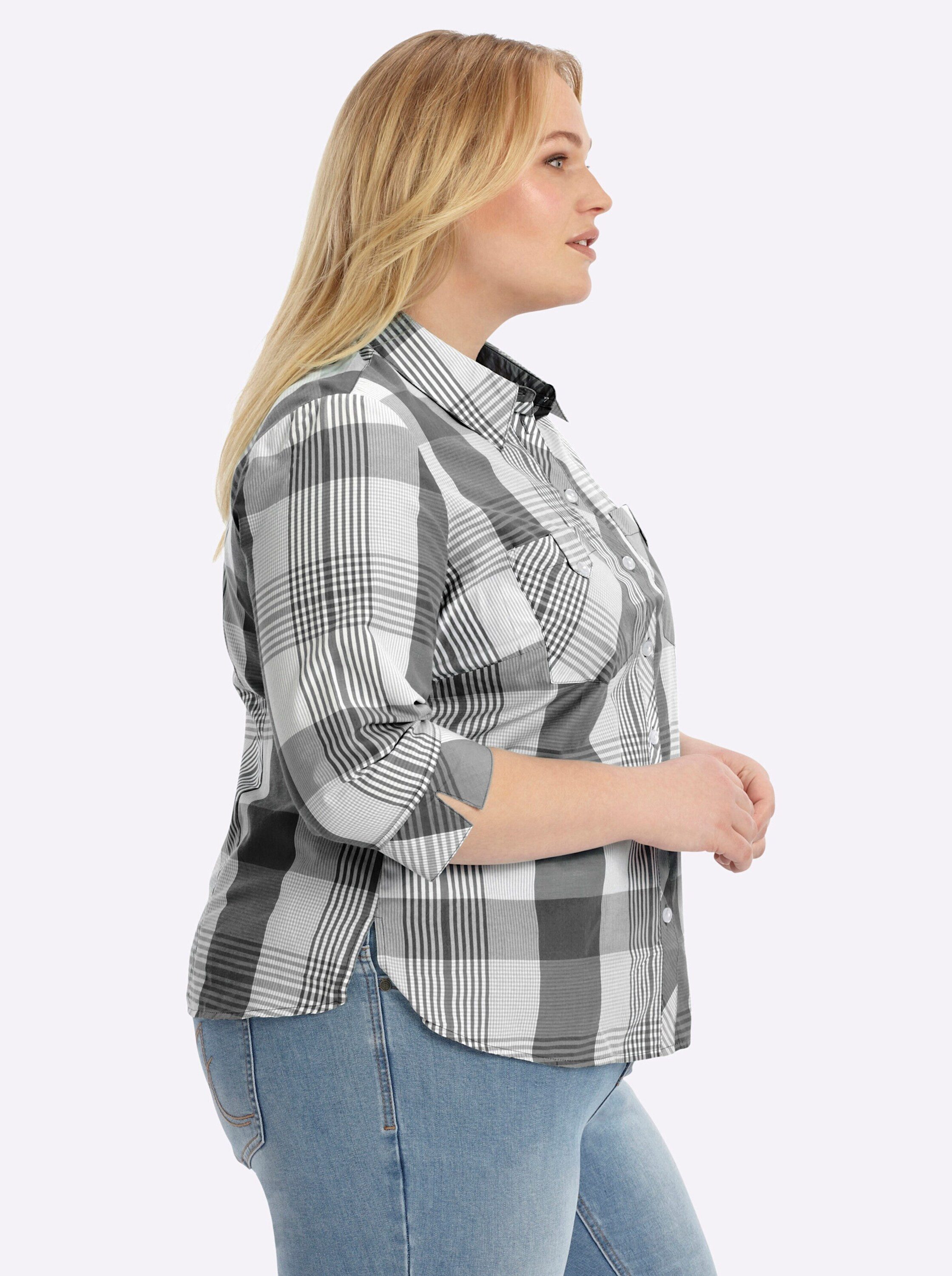 Witt Klassische Bluse Karo-Bluse 3/4-Arm