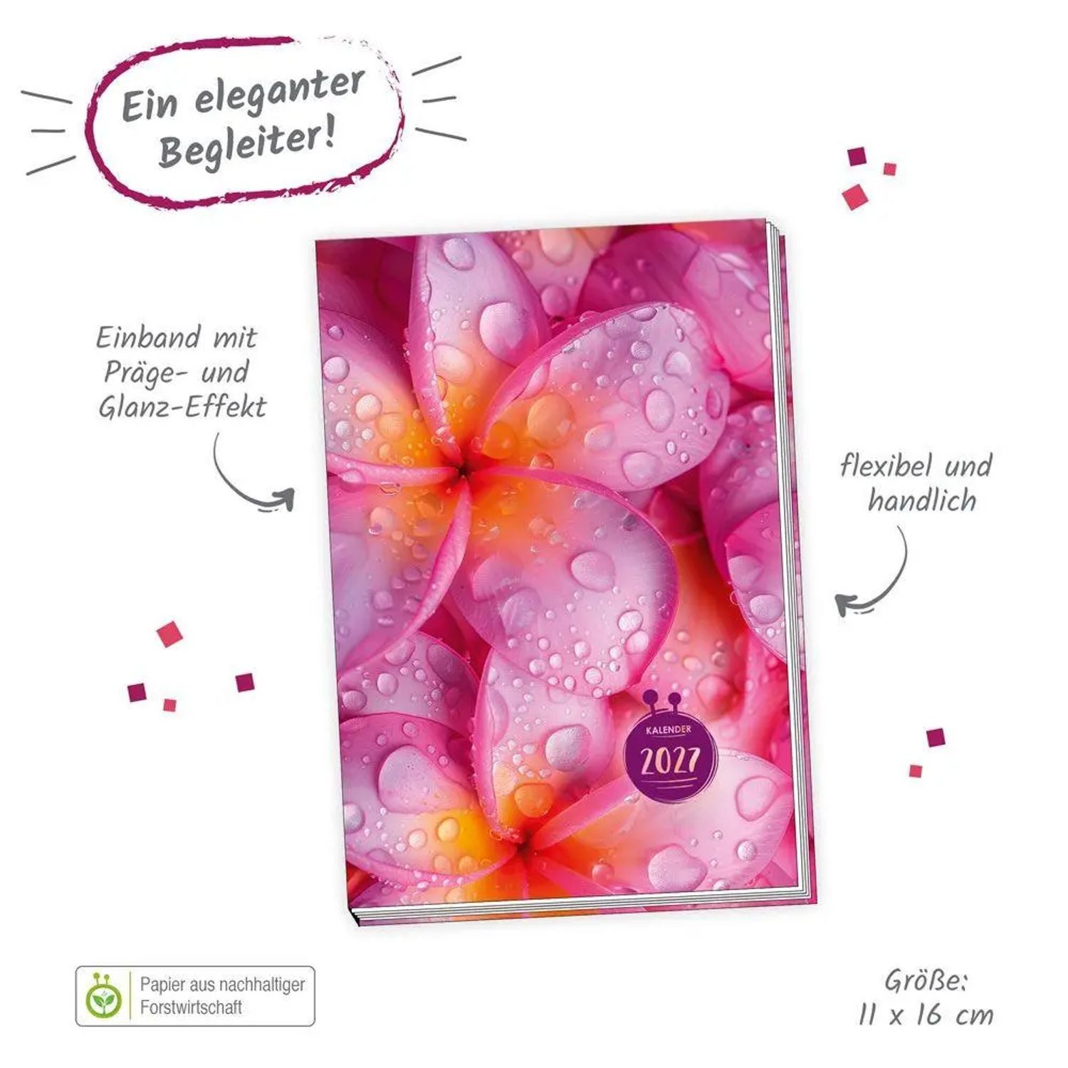 Trötsch Verlag Taschenkalender TRÖTSCH - Taschenkalender A6 Flowers 2027