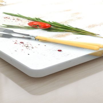 DEQORI Schneidebrett 'Küchenkräuter und Gewürze', Glas, Platte Frühstücksbrett Schneideplatte