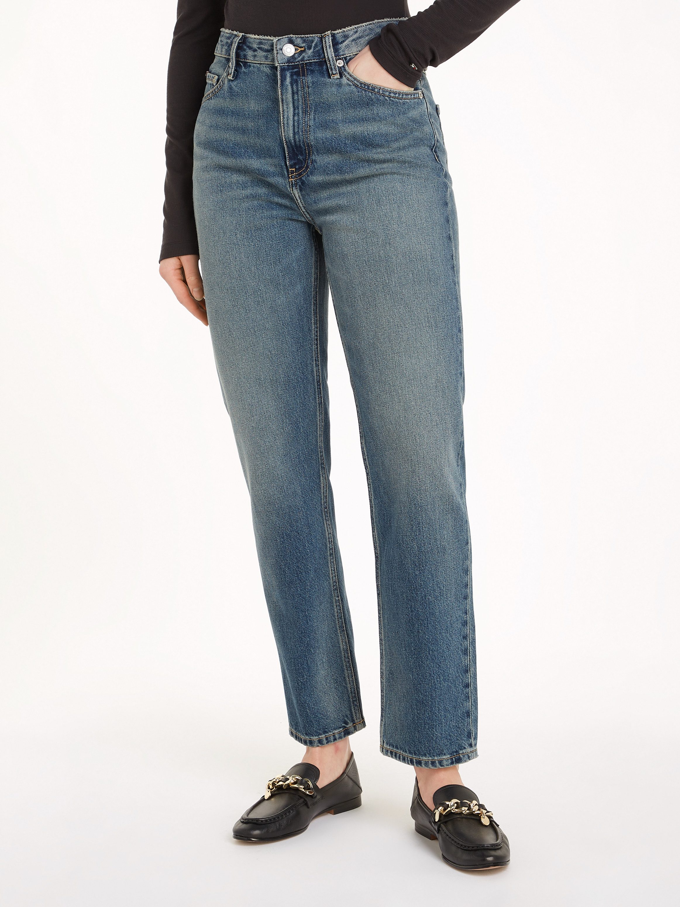 Tommy Hilfiger Straight-Jeans CLASSIC STRAIGHT HW A TWIST BETH mit Tommy Hilfiger Logo-Badge