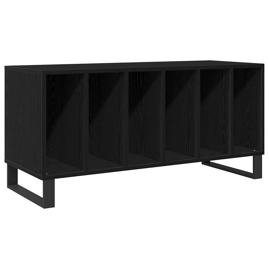 vidaXL Media-Regal, Schallplattenschrank Schwarz Eichen-Optik 100 x 38 x 48 cm