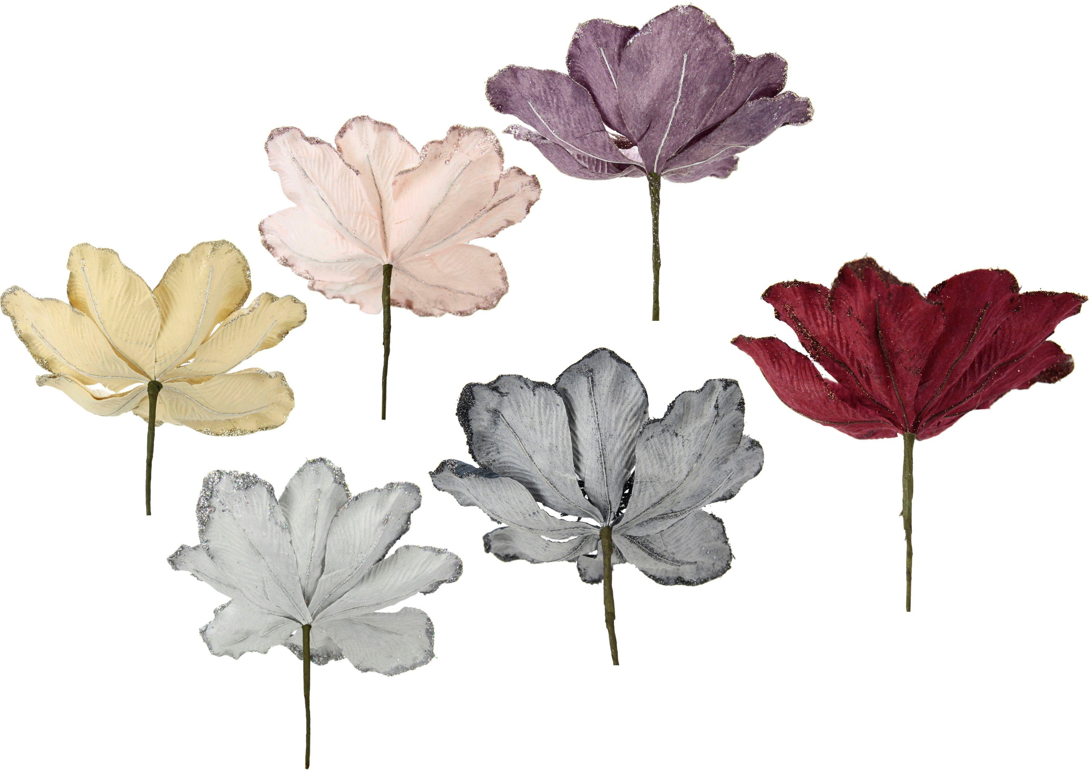 Kunstblume Magnolie, I.GE.A., Höhe Dekoblume, 6er Kunstblume, 19 Set cm