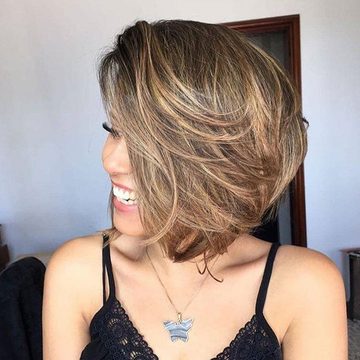 KIKI Kunsthaar-Extension Gemischtes goldbraunes natürliches kurzes Haar für Frauen