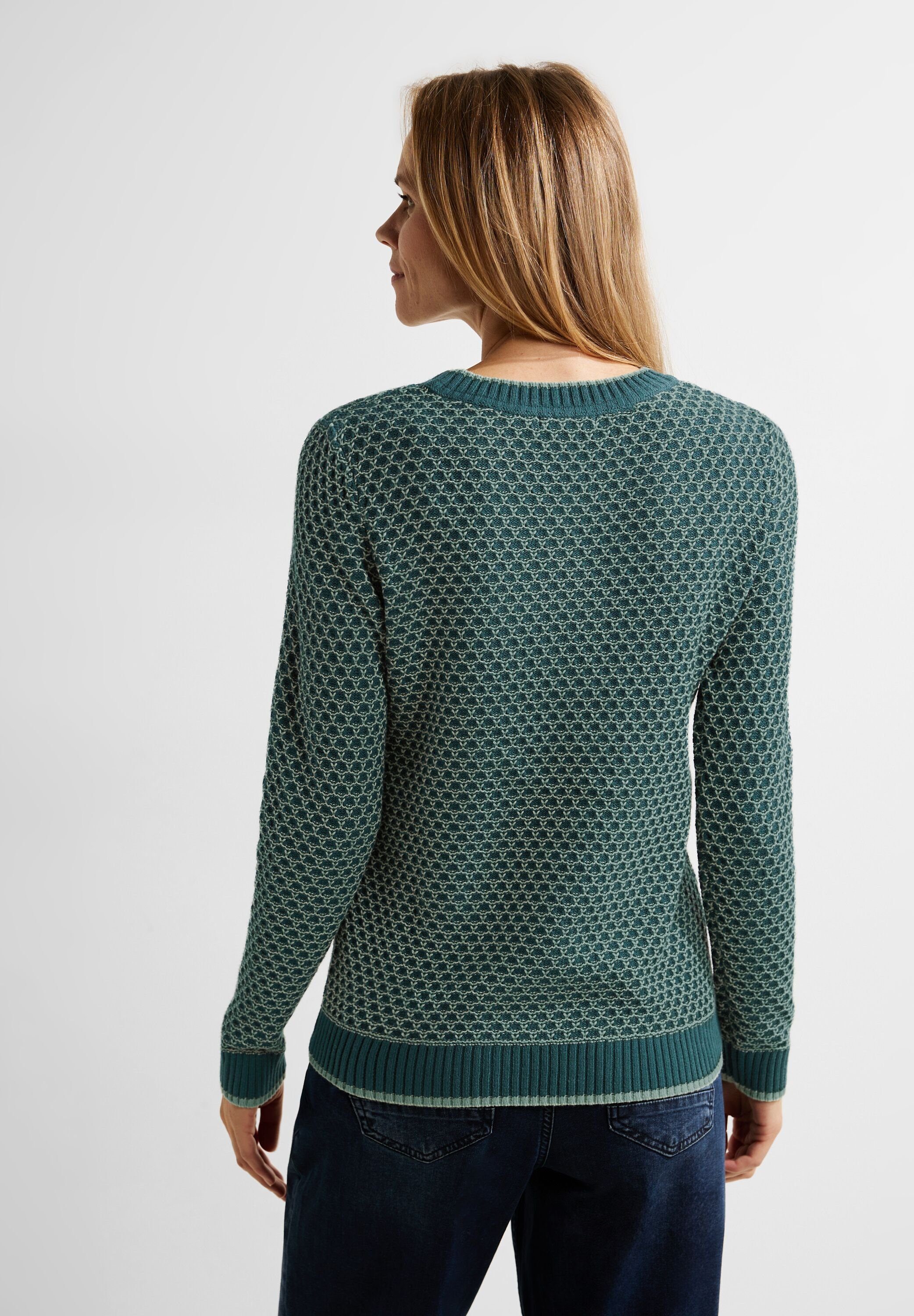 CECIL Rundhalspullover aus softem Materialmix