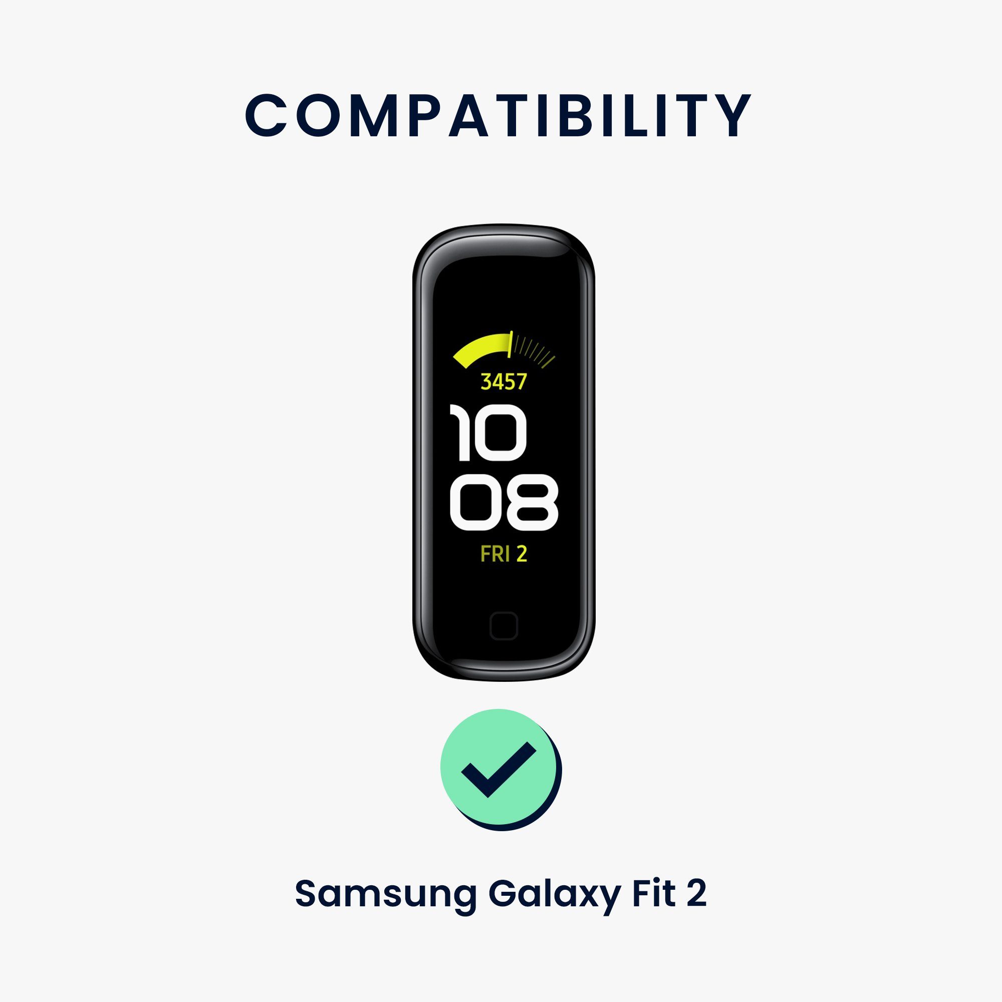 Set Samsung für kwmobile 2, Sportarmband 2x TPU Silikon Armband Galaxy Fitnesstracker Fit Uhrenarmband Dunkelgrau