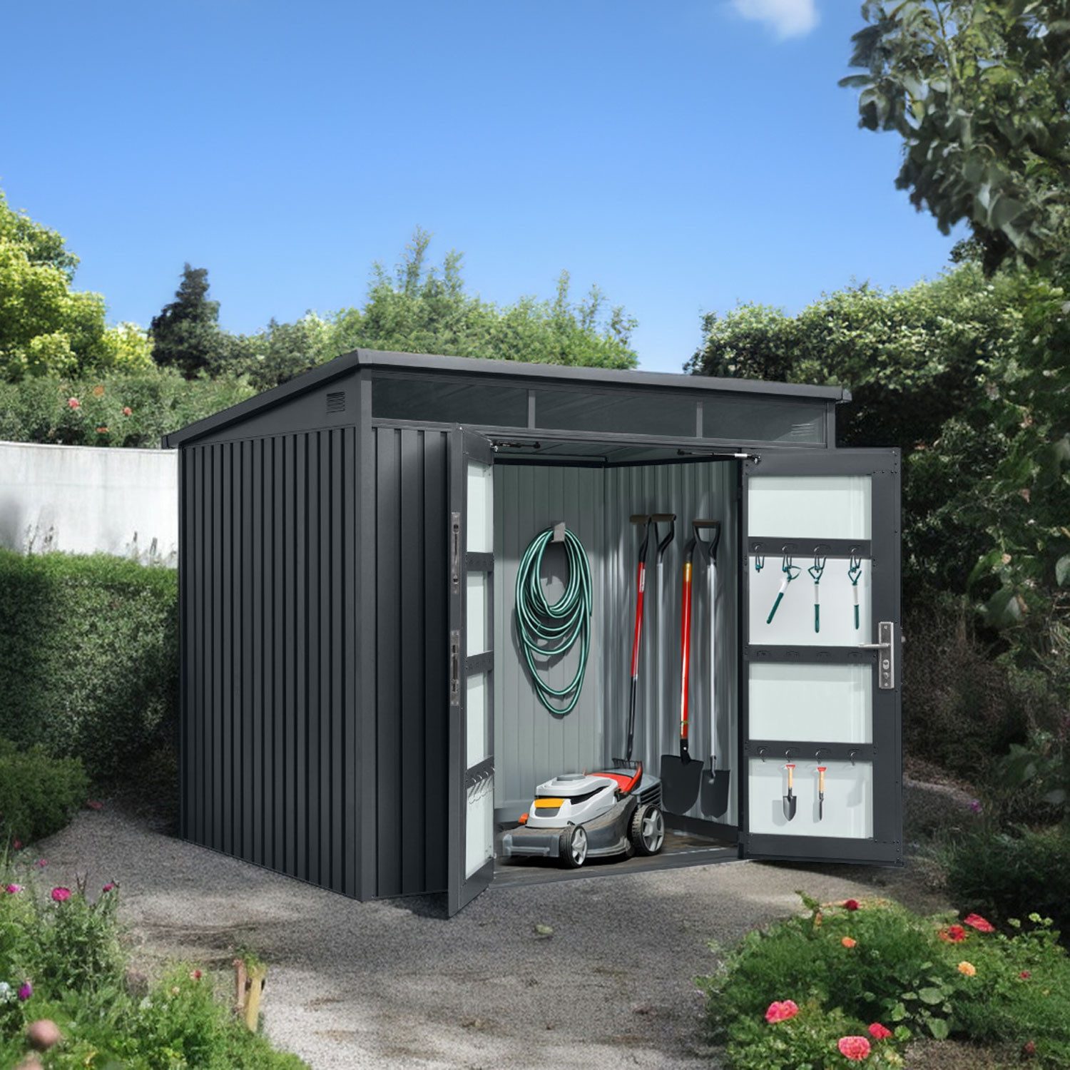 osoltus Gartenhaus osoltus Premium Metall Gerätehaus Skylight 8 m² 280 x 300 cm