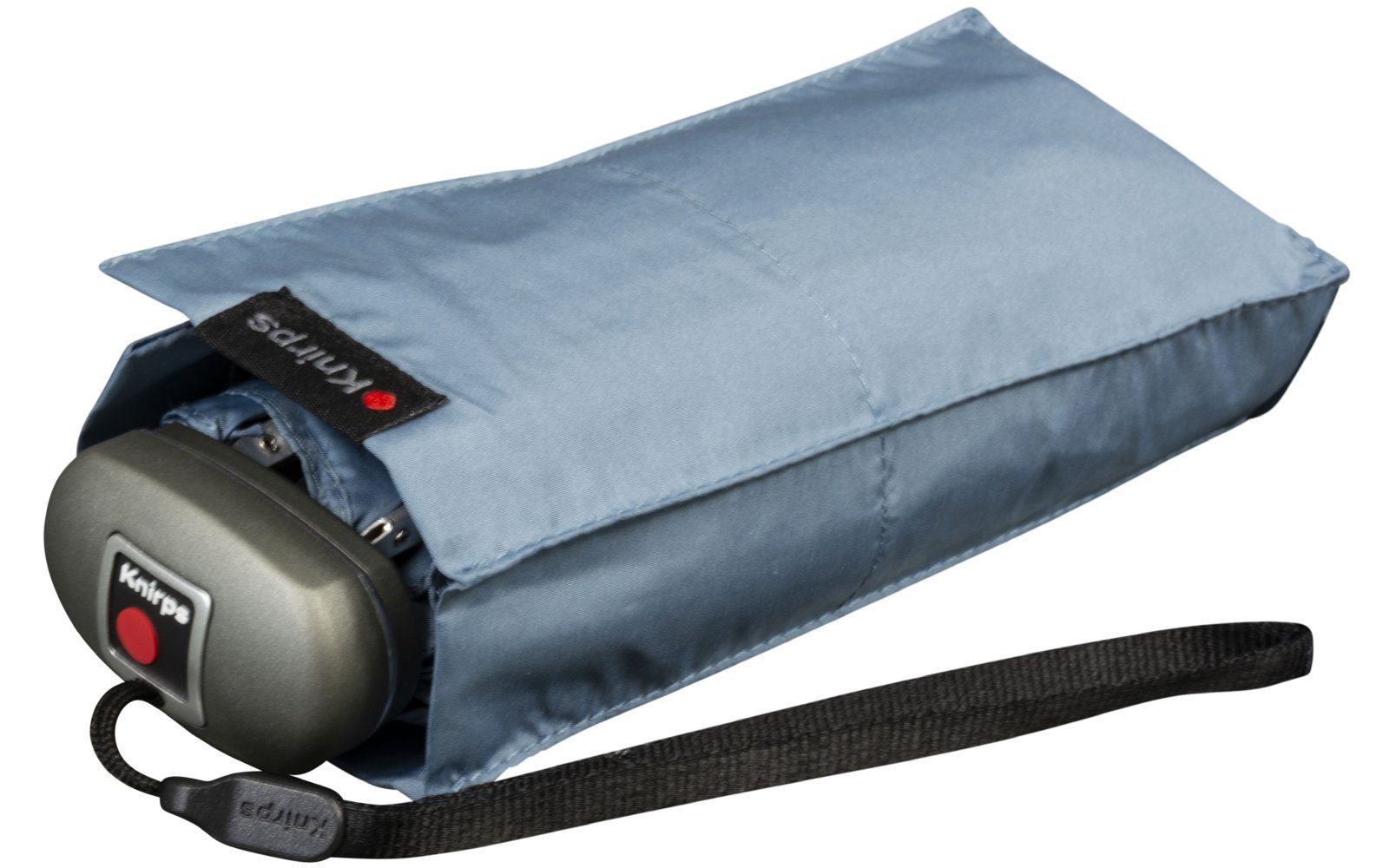 Knirps® Taschenregenschirm für - Travel Damen-Taschenschirm, leicht blue blau Handtasche die flach, und winziger