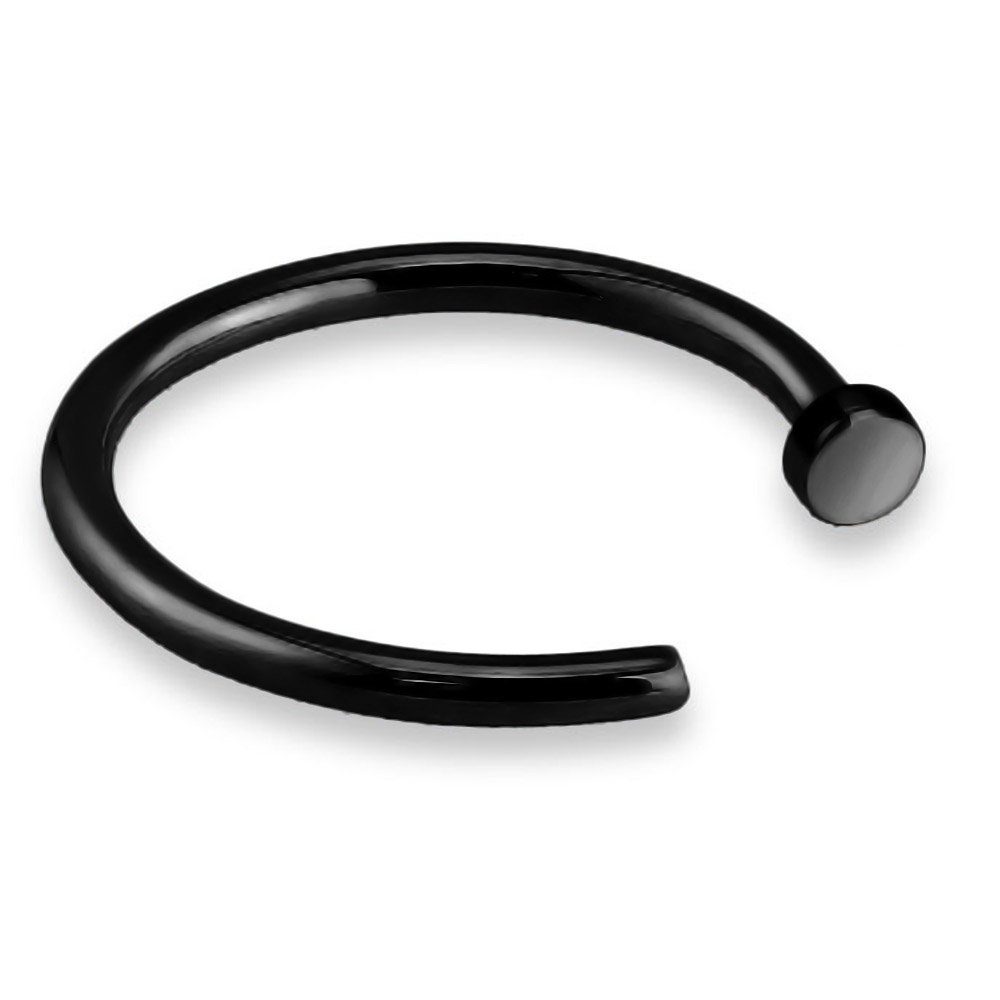 viva-adorno Nasenpiercing 0,8mm Nasenring Piercing Hoop Ring Chirurgenstahl 316L Ohrpiercing, Helix Nasenstecker Schwarz