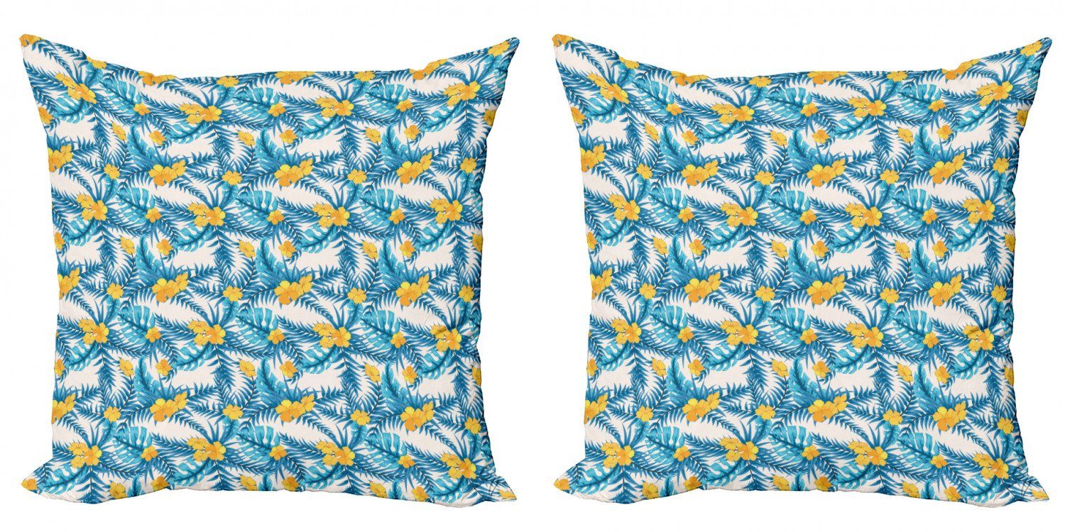 Kissenbezüge Modern Accent Doppelseitiger Digitaldruck, Abakuhaus (2 Stück), Tropisch Exotische Blatt Monstera Palm