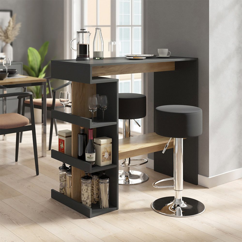 Vicco Bartisch Dana, Anthrazit/Goldkraft Eiche/Goldkraft Eiche, 108 x 50 cm günstig online kaufen