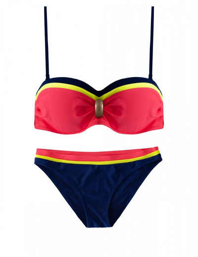 HEVENTON Bandeau-Bikini dreifarbig