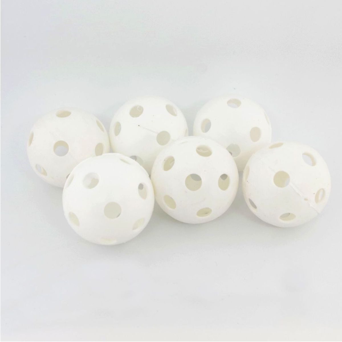 Golfball 6er-Set Übungsbälle in Weiß Luftbälle aus Kunststoff ca. 4cm Golfbälle, extra leicht