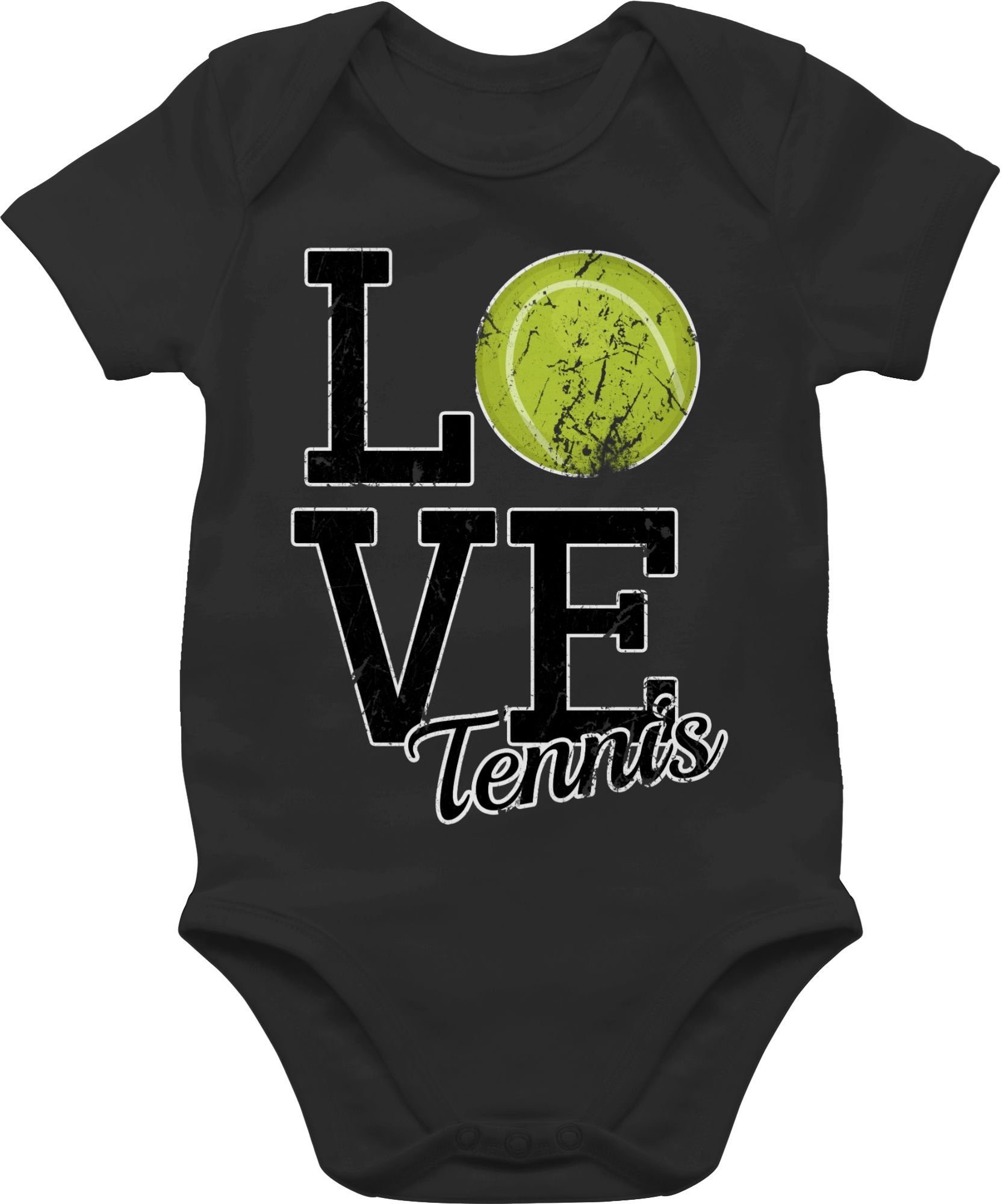 Shirtracer Shirtbody Love Tennis & Bewegung Baby Schwarz 2 Sport