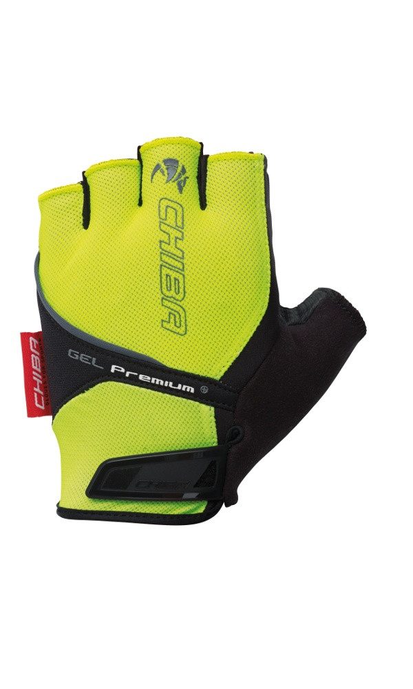 Chiba Fahrradhandschuhe Gel Premium neongelb/schwarz