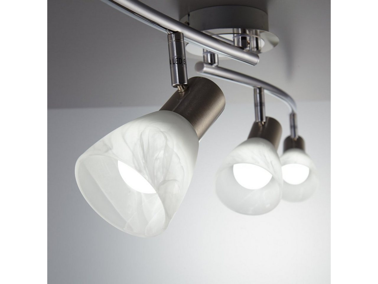 B.K.Licht LED Deckenstrahler, LED Deckenlampe Wohnzimmer schwenkbar E14 Metall Glas Spot Leuchte-kaufen