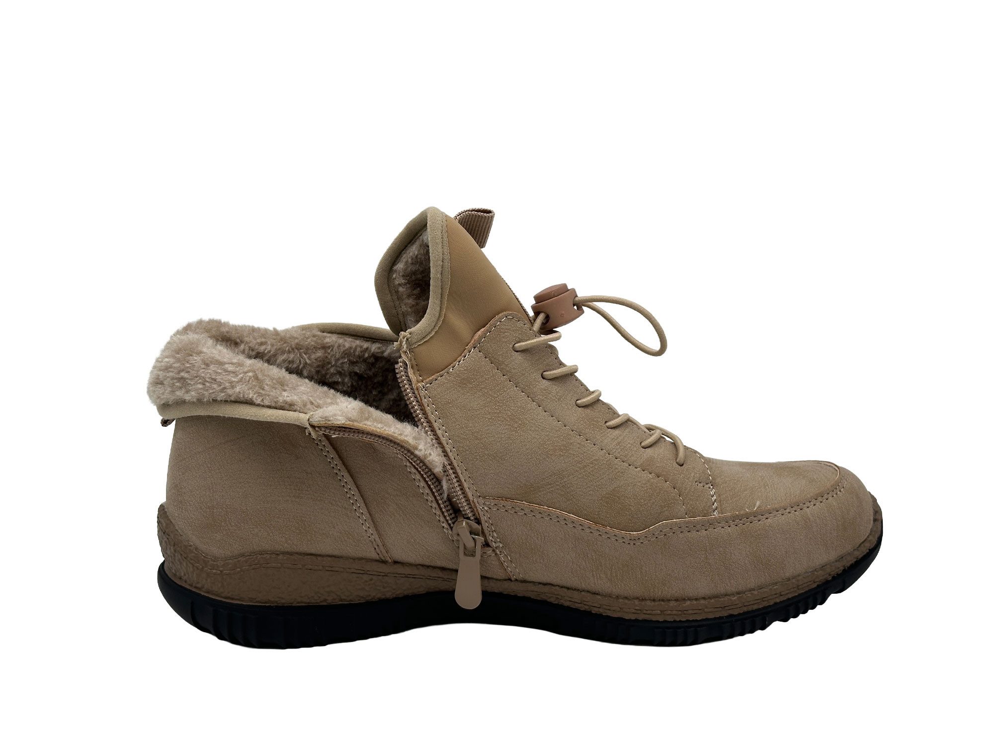Nowaland Damen Winterstiefeletten mit Warmfutter und Profilsohle Winterstiefelette Modische Stiefeletten im sportlichen Look mit warmem Kunstfellfutter