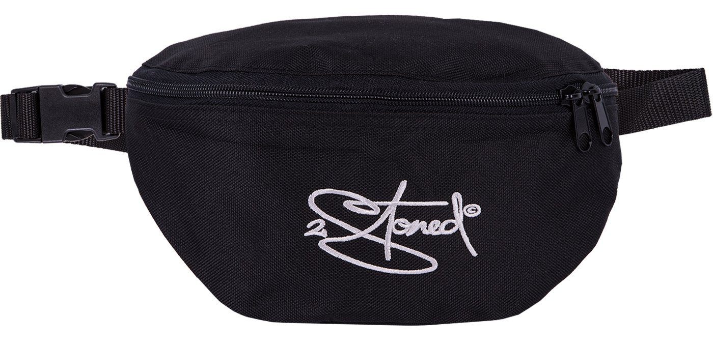 2Stoned Bauchtasche Hüfttasche Classic mit Stick für Erwachsene und Kinder, mit Reißverschlussfach auf der Rückseite Schwarz