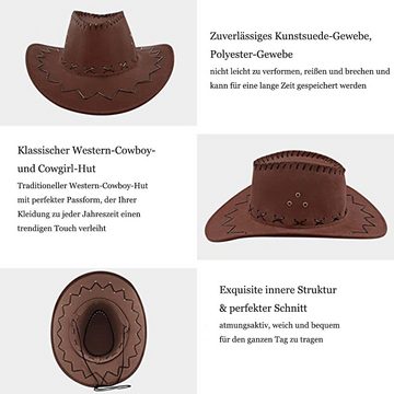 GelldG Cowboyhut Cowboyhut Hut Faschingshut Cowboy Karneval Westernstyle