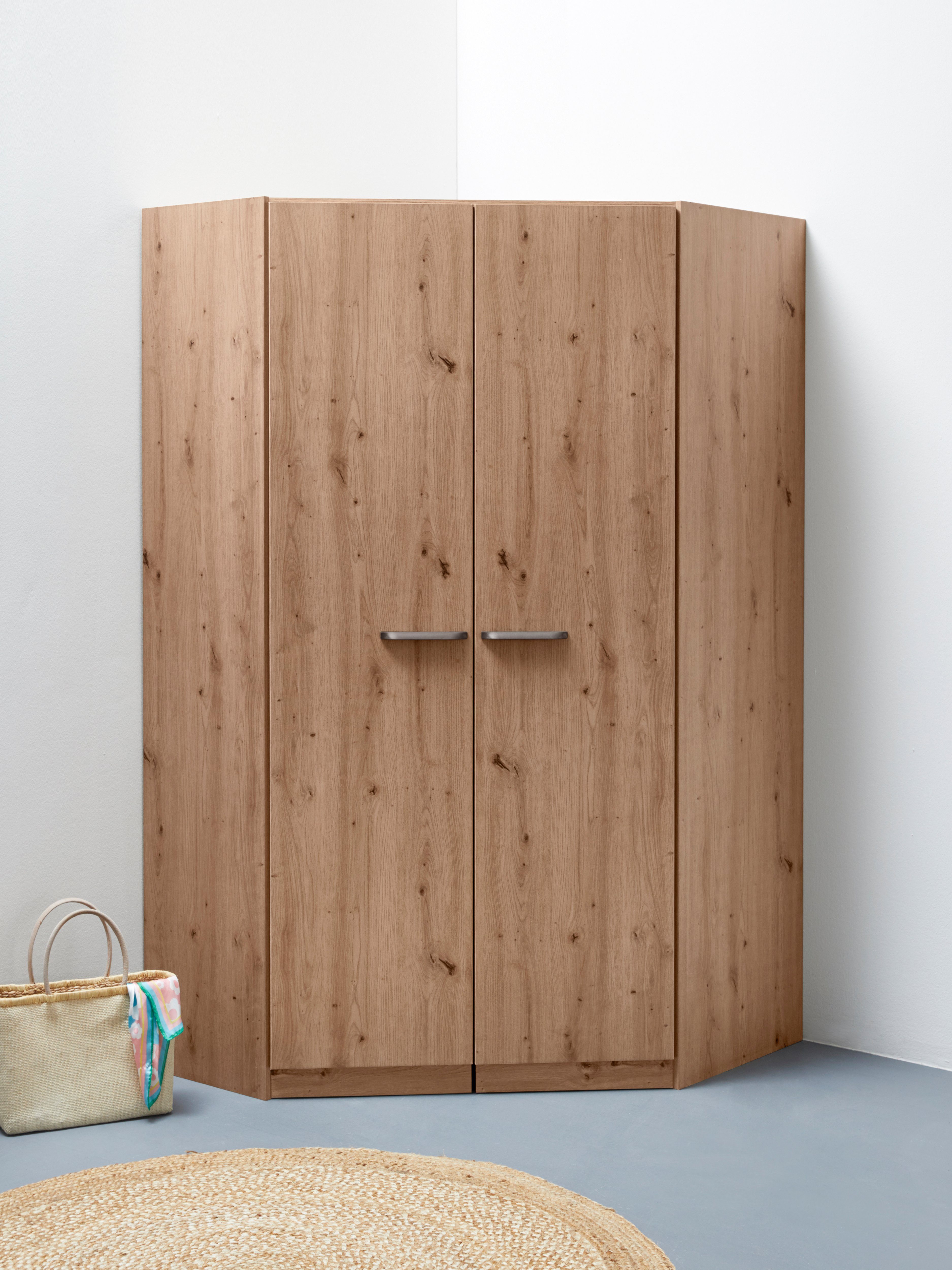 rauch Kleiderschrank Eckschrank Schrank Garderobe Wäscheschrank Stauraumschrank VANDOR (Breite 117 cm Höhe 197 cm, voll ausgestattet) Eiche …
