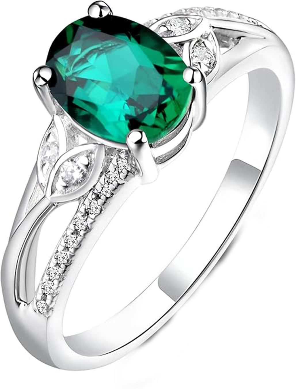 Jumpeak Diamantring 1.75ct Im Labor gezüchtete Rubine/Saphir/Smaragd,Diamant Ring Damen, Ring mit Stein,Diamantring 585 Gold,Eheringe,Geschenk für Frau
