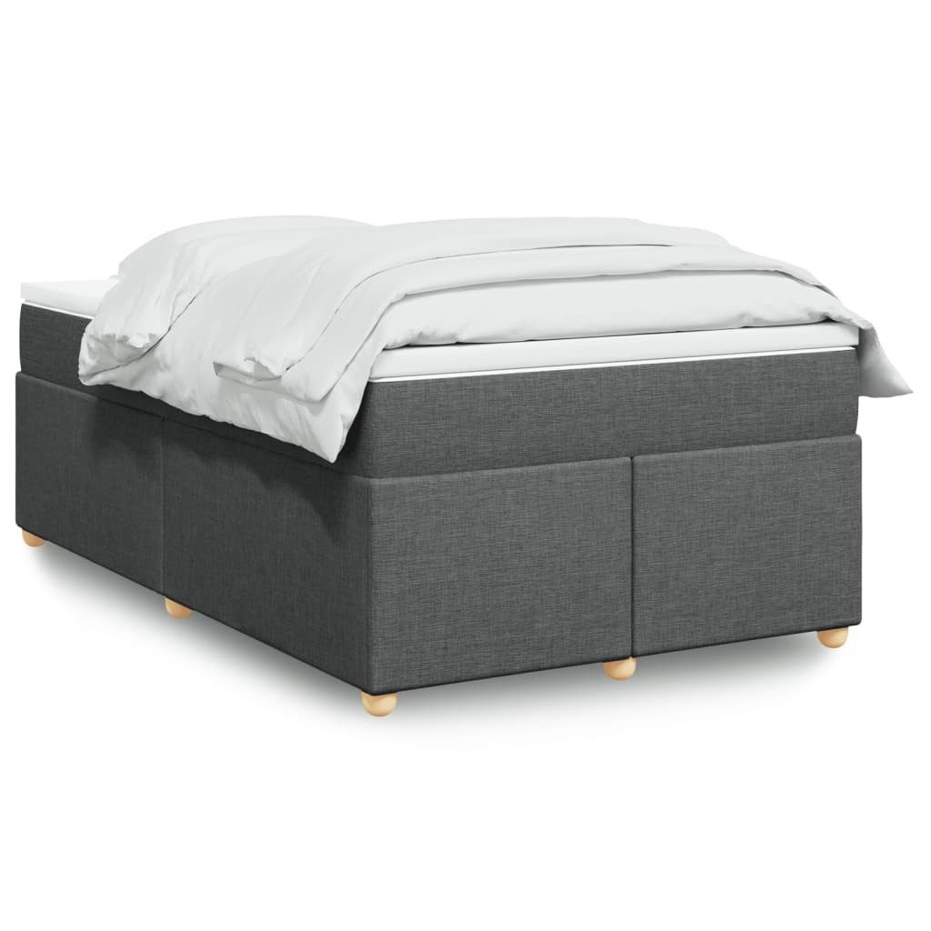 vidaXL Boxspringbett, Boxspringbett mit Matratze Dunkelgrau 120x190 cm Stof günstig online kaufen