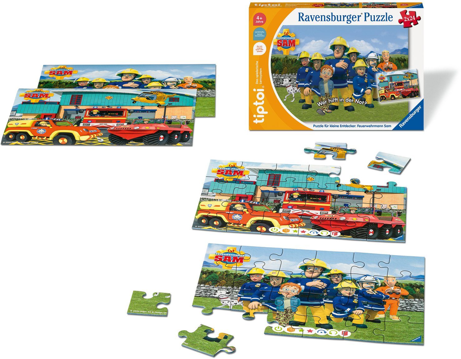 Ravensburger Puzzle tiptoi® Puzzle für kleine Entdecker: Feuerwehrmann Sam, 24 Puzzleteile, Made in Europe, FSC® - schützt Wald - weltweit