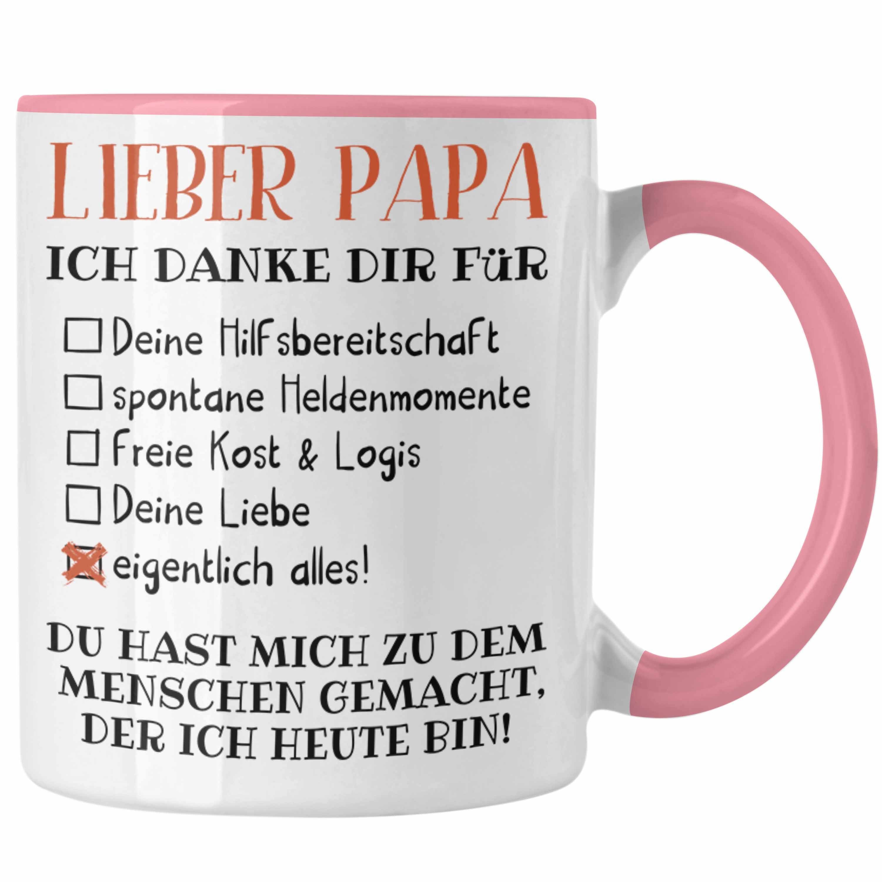 Trendation Tasse Trendation - Bester Papa Geschenk Vatertag Tasse mit Spruch Vater Geschenk von Tochter Sohn Rosa