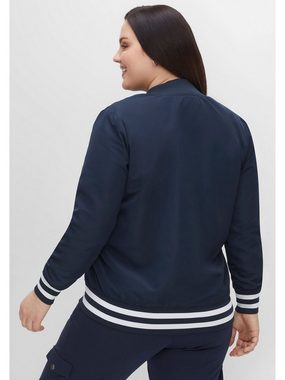 Sheego Blouson Große Größen im College-Look mit Brust-Patch und Ringeln