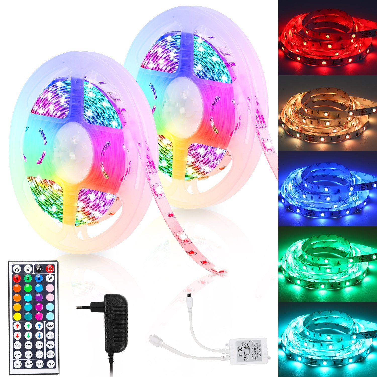 Gimisgu LED 1-10M Leiste, Stripe Lichterkette RGB 60-flammig LichtBand LED Strip Stripe Streifen LED