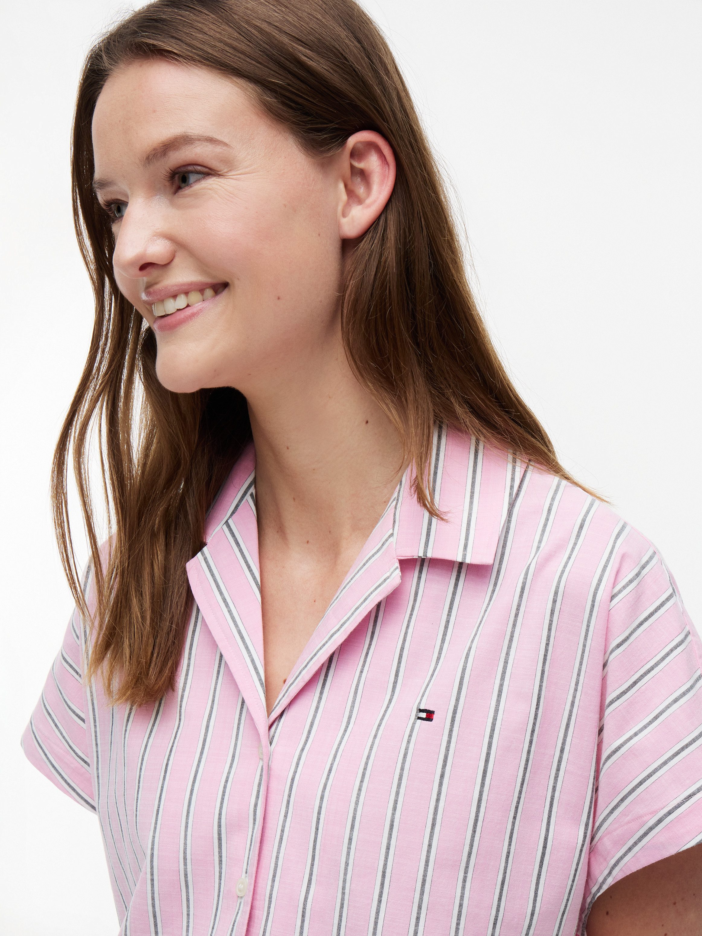 Tommy Hilfiger Kurzarmbluse SUMMER COTTON SS SHIRT Baumwollmischung