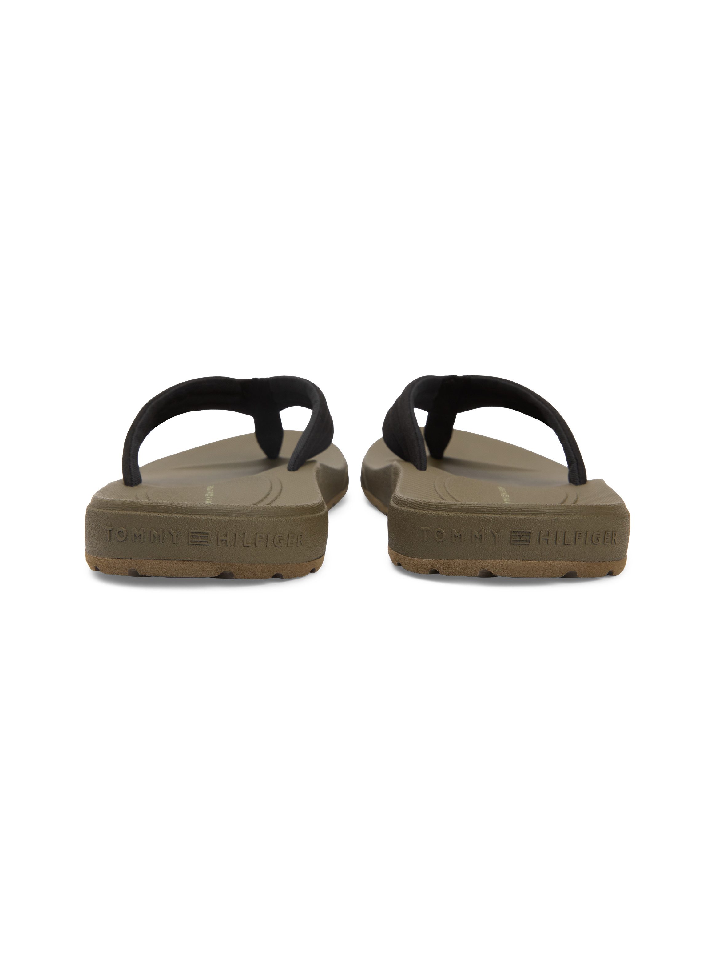 Tommy Hilfiger MOLDED HILFIGER LTH BEACH SANDAL Zehentrenner Sommerschuh, Dianette, Flat mit dezentem Label
