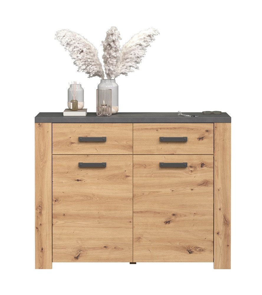 trendteam Sideboard Kommode Follow, Artisan Eiche / Matera grau